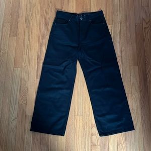 COS black straight leg high rise cropped length jeans